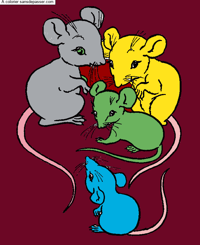 Coloriage Quatre petites souris par un invité
