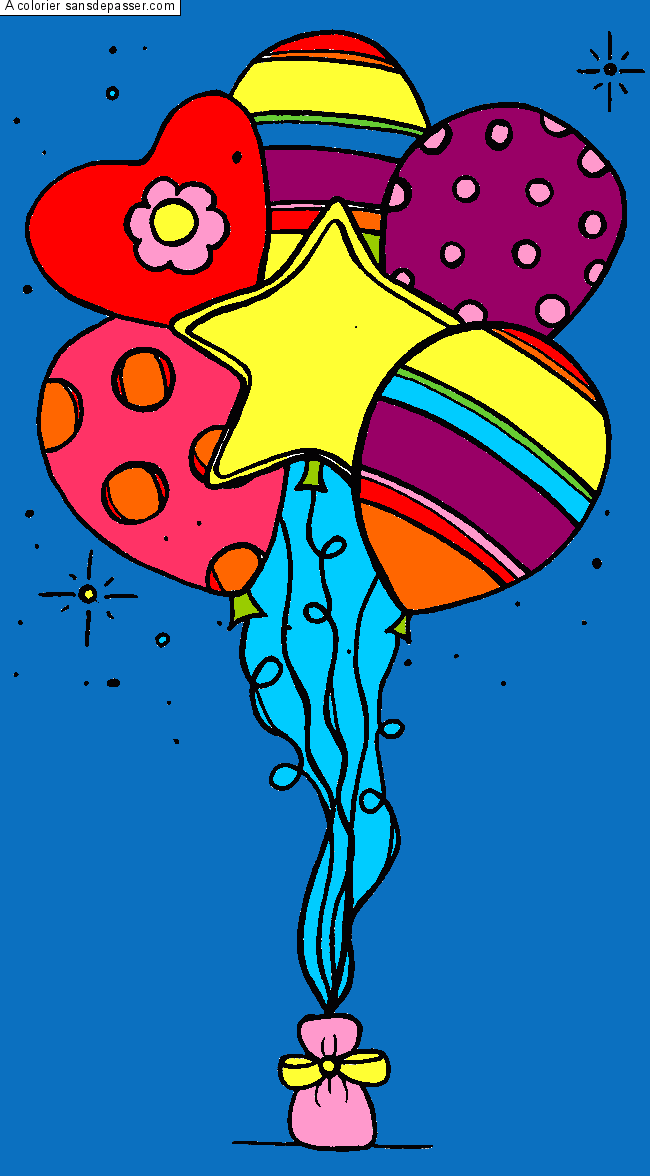 Coloriage Ballons en f&ecirc;te par deydey97