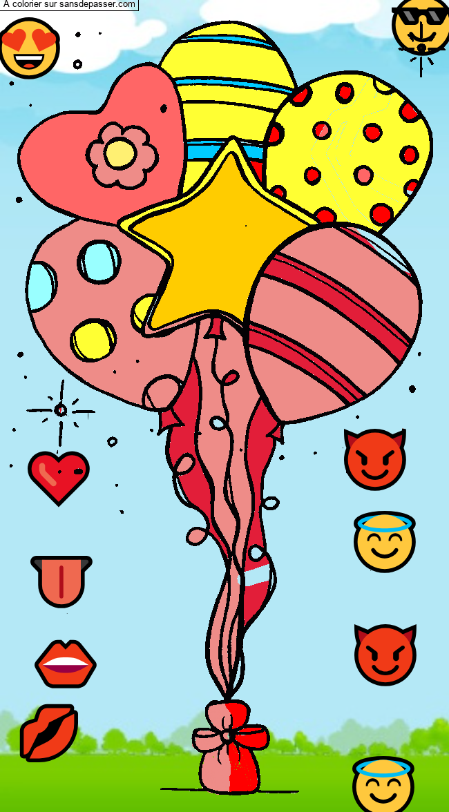 Coloriage Ballons en f&ecirc;te par miss queen