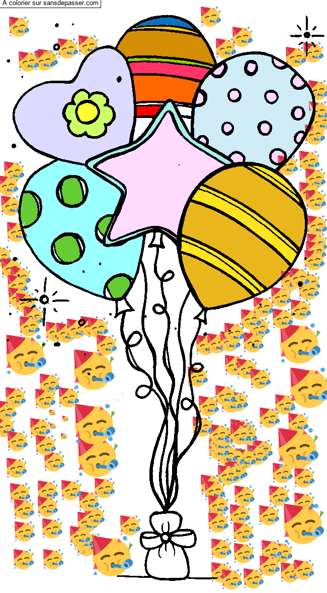 Coloriage Ballons en f&ecirc;te