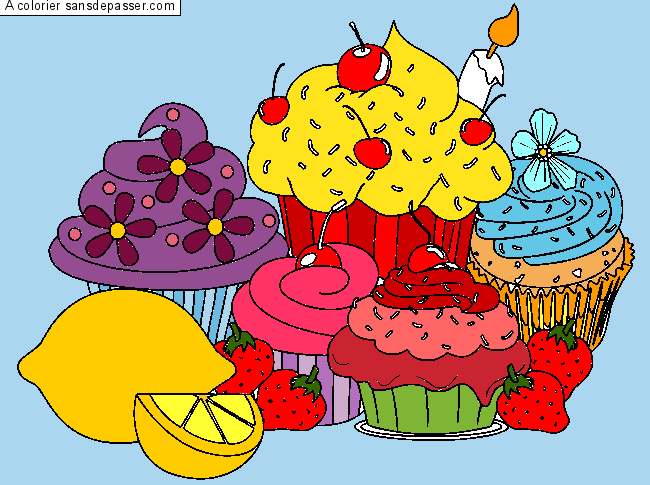 Coloriage Cupcakes