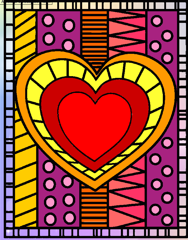 Coeur &agrave; colorier par un invit&eacute;
