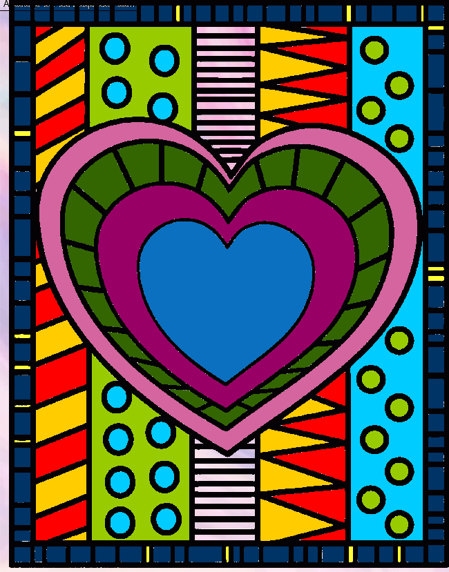 Coeur &agrave; colorier par un invit&eacute;