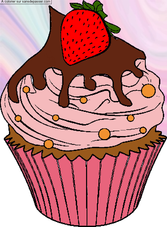 Coloriage Cupcake &agrave; la cr&egrave;me par un invité