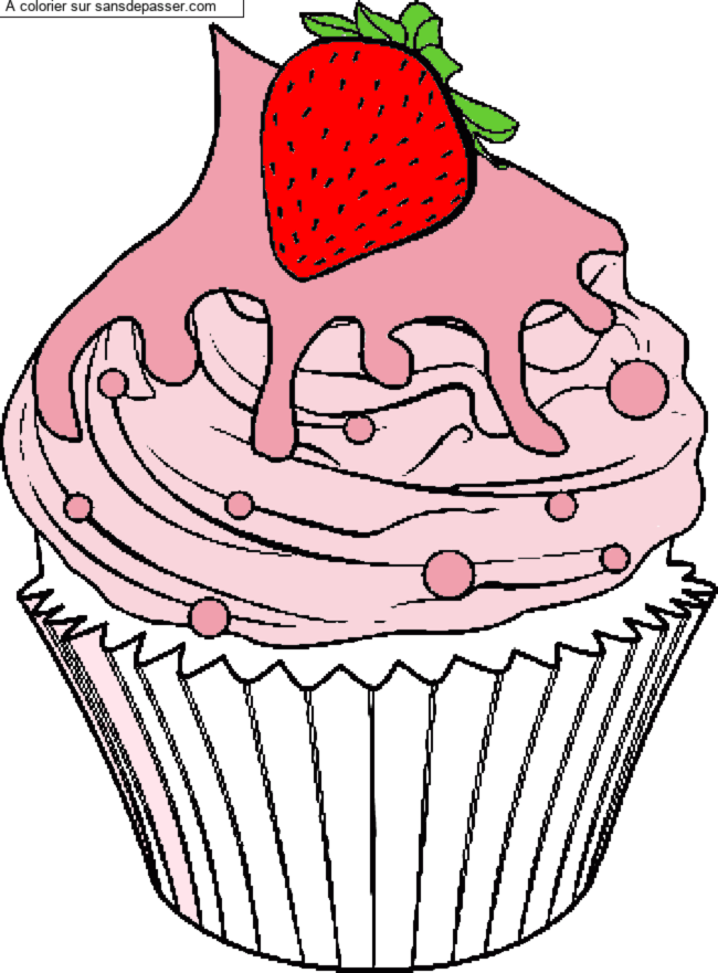 Coloriage Cupcake &agrave; la cr&egrave;me par un invit&eacute;