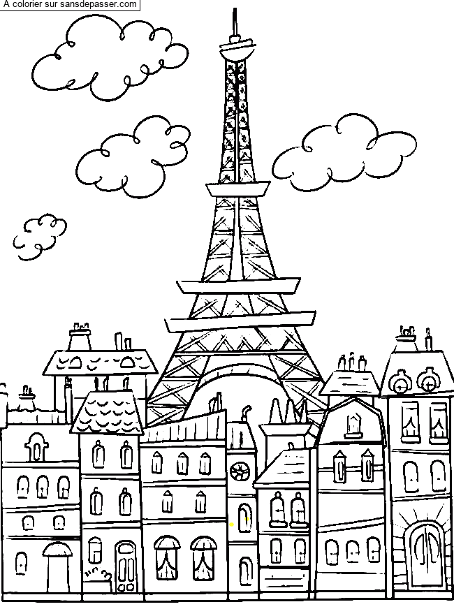 Coloriage Paris par un invit&eacute;