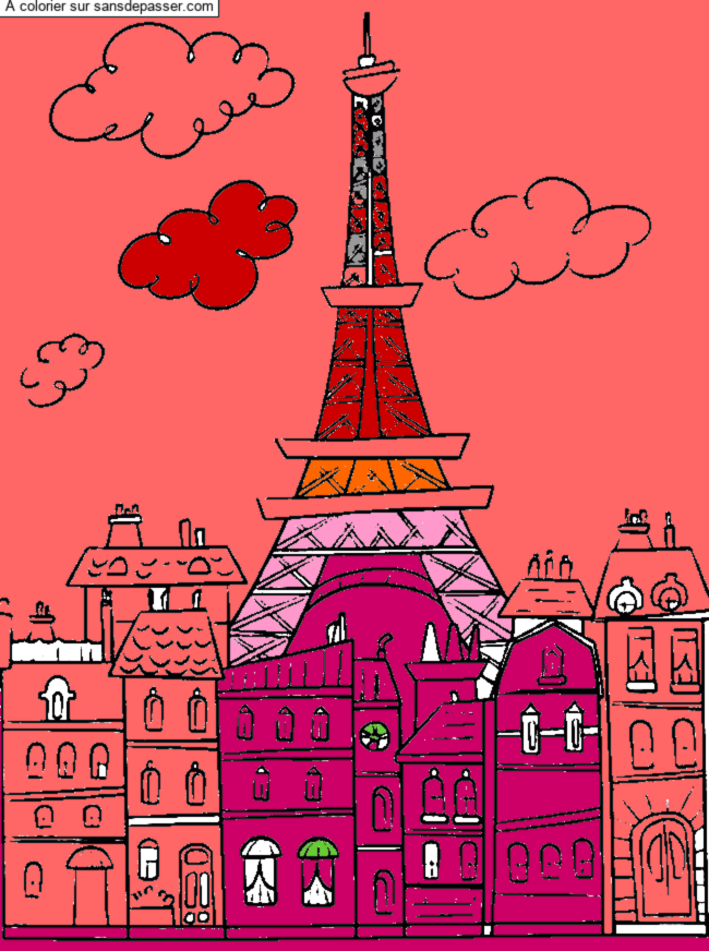 Coloriage Paris par un invit&eacute;