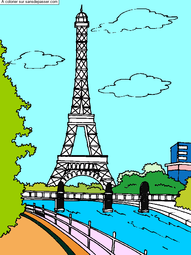 Coloriage Balade dans Paris par un invité