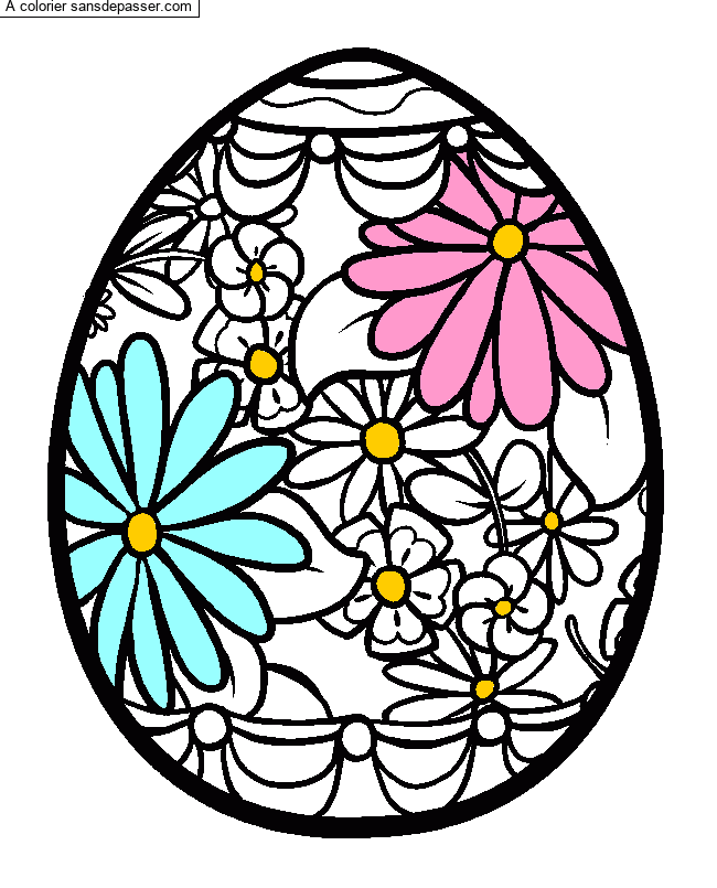 Fleurs et oeuf de Pâques par Elodie