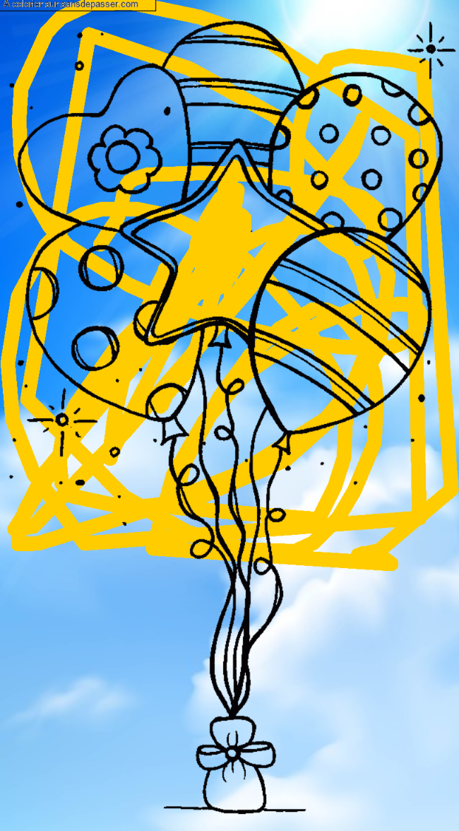 Coloriage Ballons par un invit&eacute;