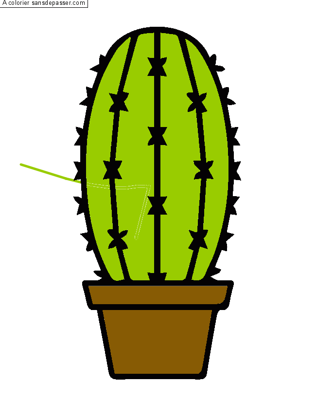 Coloriage Cactus dans son pot