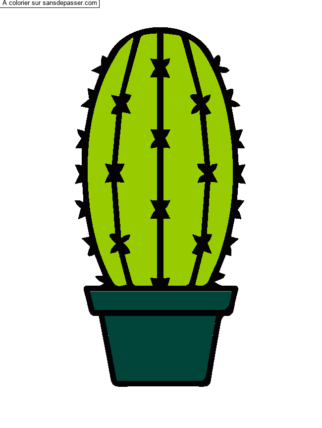 Coloriage Cactus dans son pot par LEANA