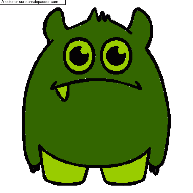Coloriage Petit monstre gentil par un invit&eacute;