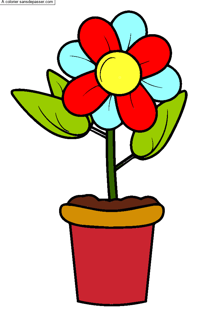 Coloriage Pot de fleur