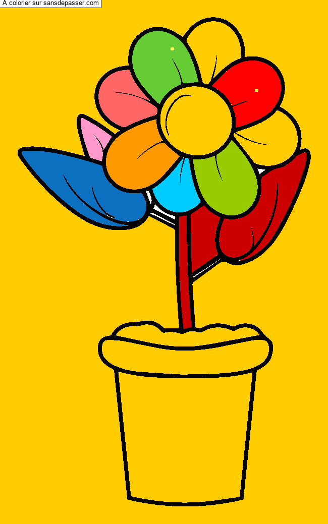Coloriage Pot de fleur par un invité
