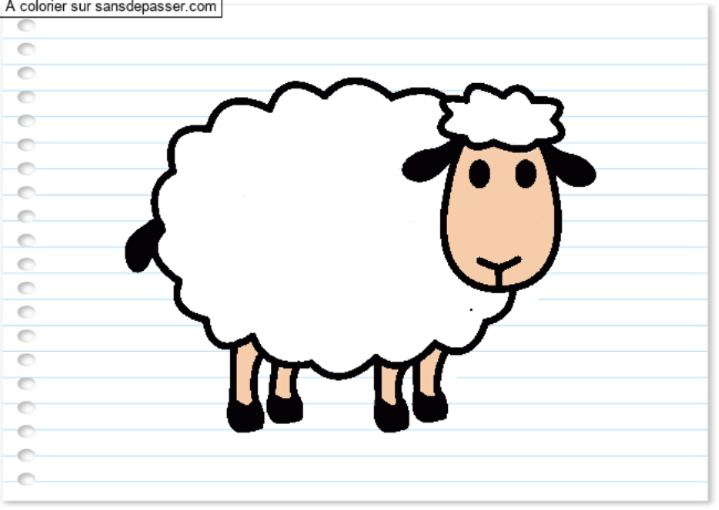 Coloriage Mouton par un invit&eacute;