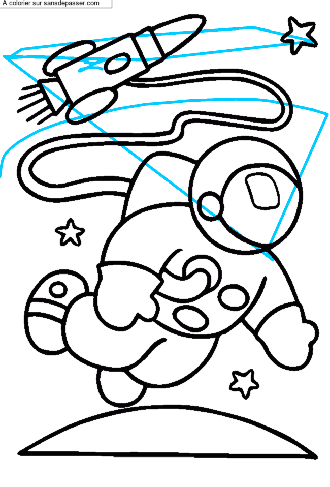 Astronaute et sa fus&eacute;e par un invit&eacute;