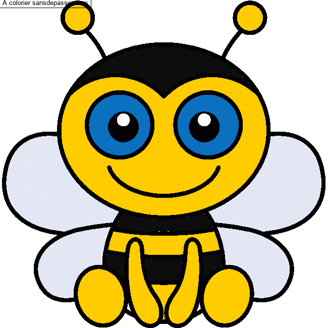 Coloriage Jolie petite abeille par un invité