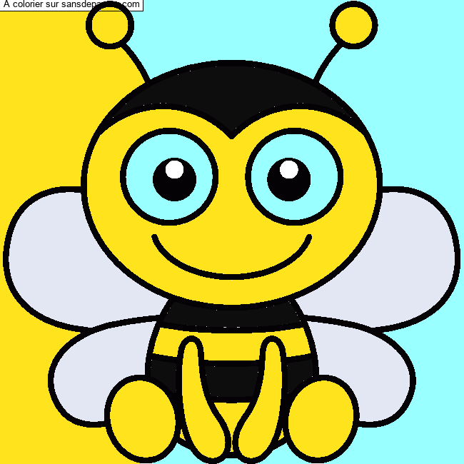 Coloriage Jolie petite abeille par un invité