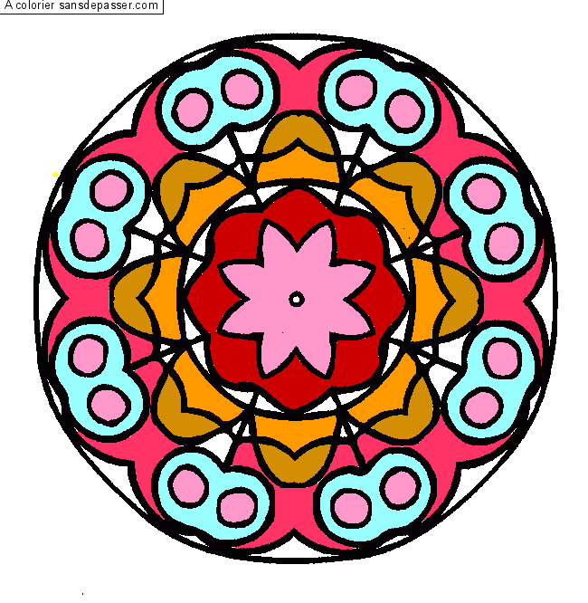 Coloriage Mandala Fleur par un invité