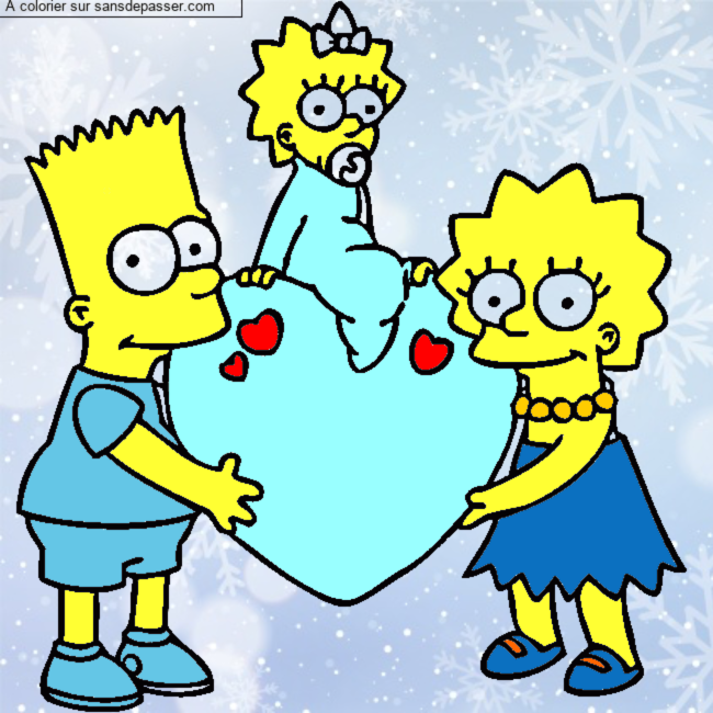 Bart, Lisa et Maggie Simpson par un invit&eacute;
