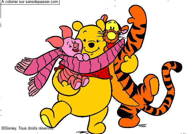 Coloriage Winnie, Tigrou et Porcinet