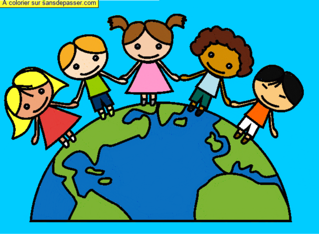 Coloriage Tous copains !  par un invit&eacute;