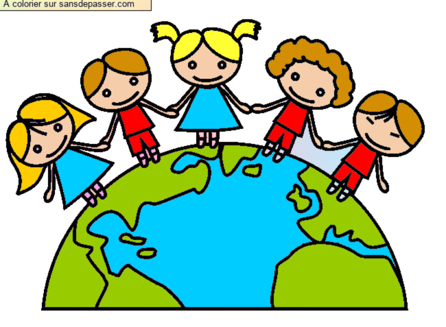 Coloriage Tous copains !  par un invit&eacute;