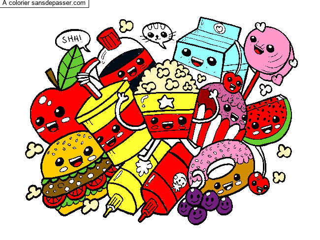 Coloriage Aliments Kawaii