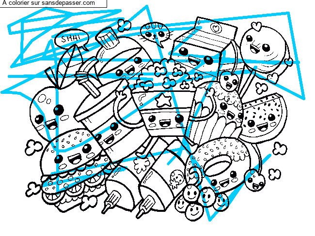 Coloriage Aliments Kawaii par un invit&eacute;