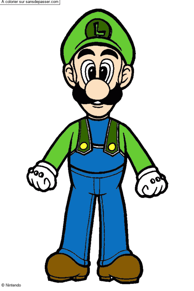 Coloriage Luigi par un invit&eacute;