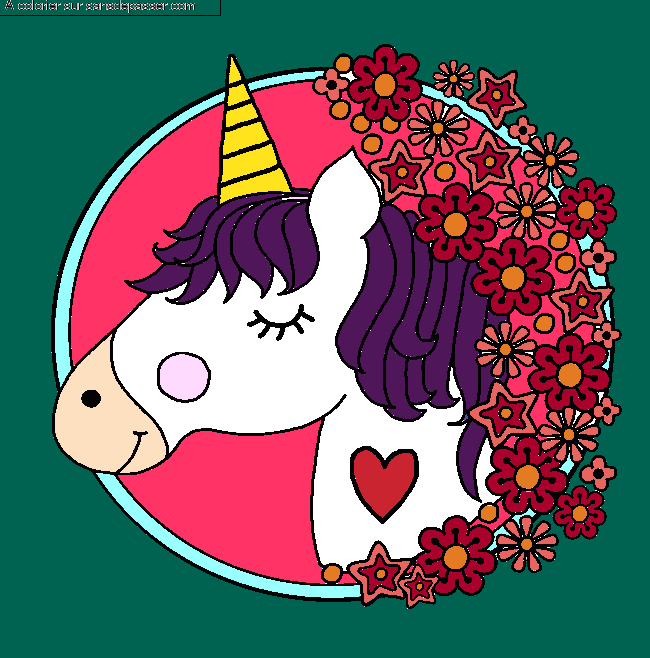 Coloriage Mandala Licorne par un invit&eacute;