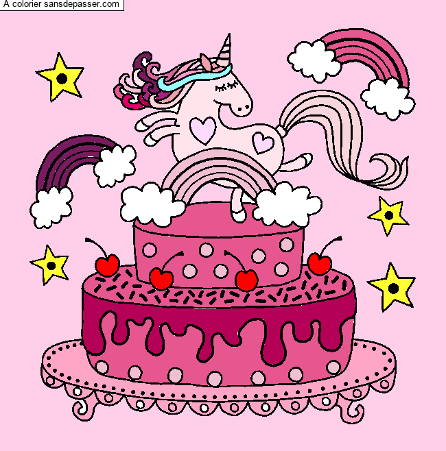 G&acirc;teau d'anniversaire Licorne par un invit&eacute;