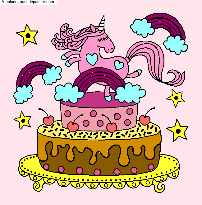 G&acirc;teau d'anniversaire Licorne par un invit&eacute;