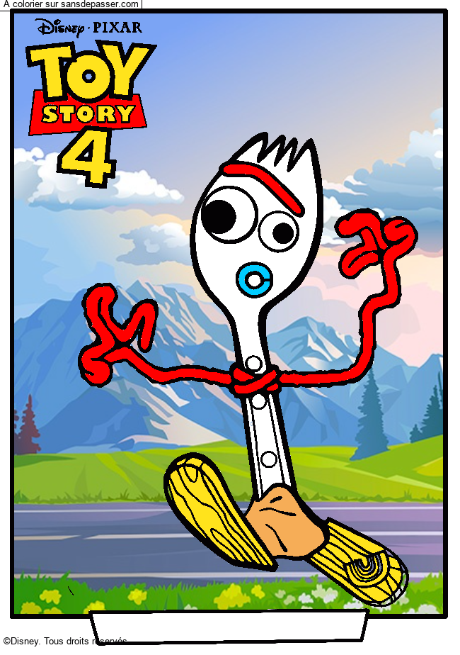 Coloriage Fourchette - Toy Story 4 par un invit&eacute;
