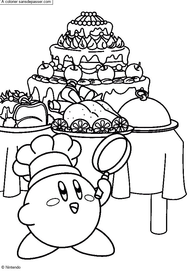 Coloriage Kirby Cuisinier par un invité