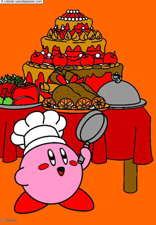 Coloriage Kirby Cuisinier par un invité