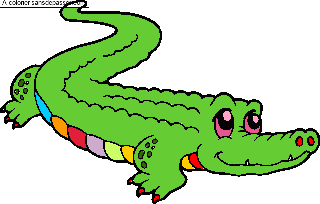 Coloriage Crocodile mignon par tartine