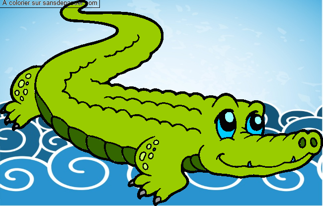 Coloriage Crocodile mignon par un invité