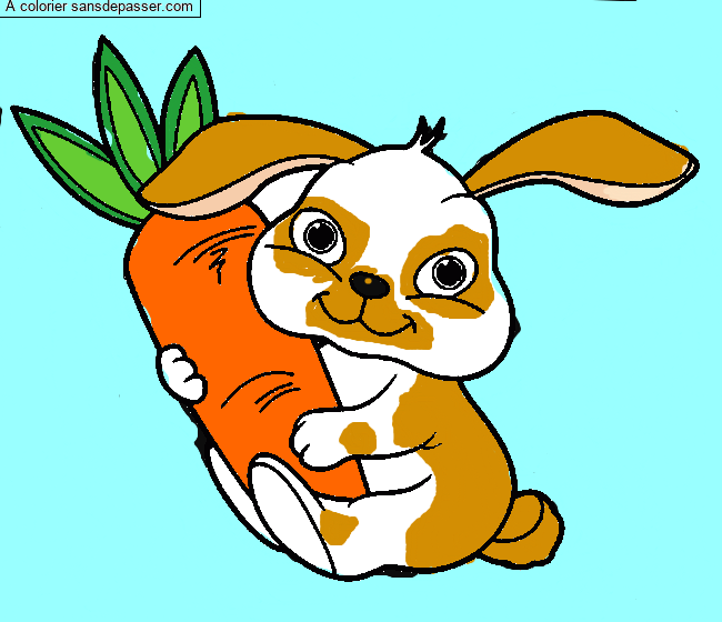 Coloriage Petit Lapin et sa carotte
