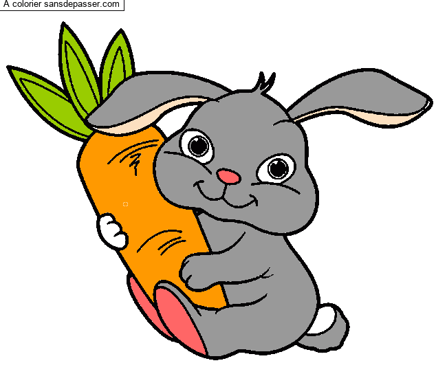 Coloriage Petit Lapin et sa carotte