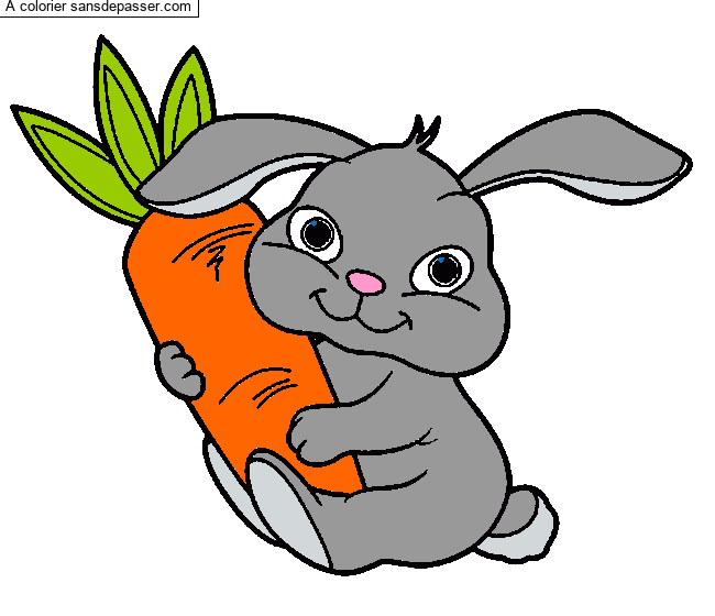 Coloriage Petit Lapin et sa carotte par un invité