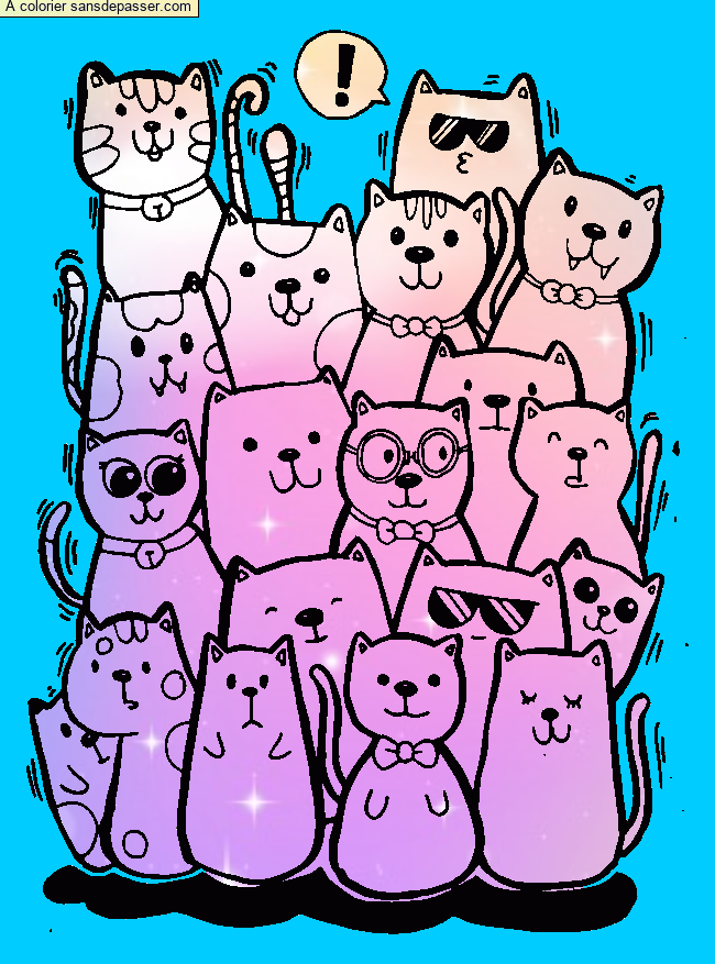 Bande de chats par un invit&eacute;