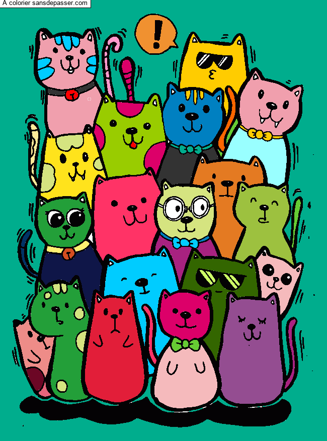 Bande de chats par un invit&eacute;