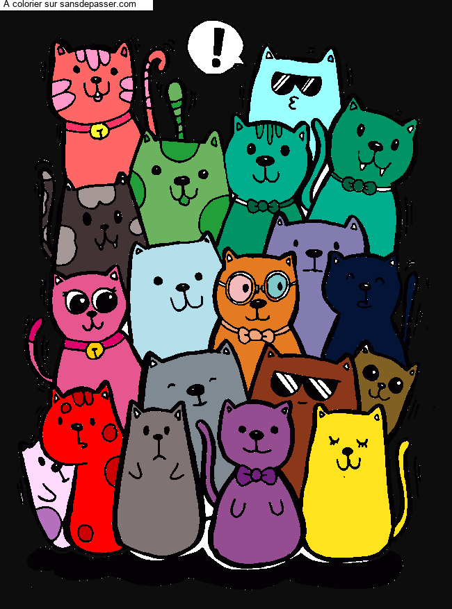 Bande de chats par un invit&eacute;