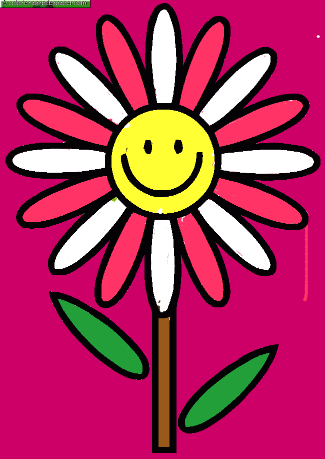 Coloriage Fleur souriante