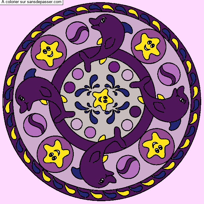 Mandala Dauphins par un invit&eacute;