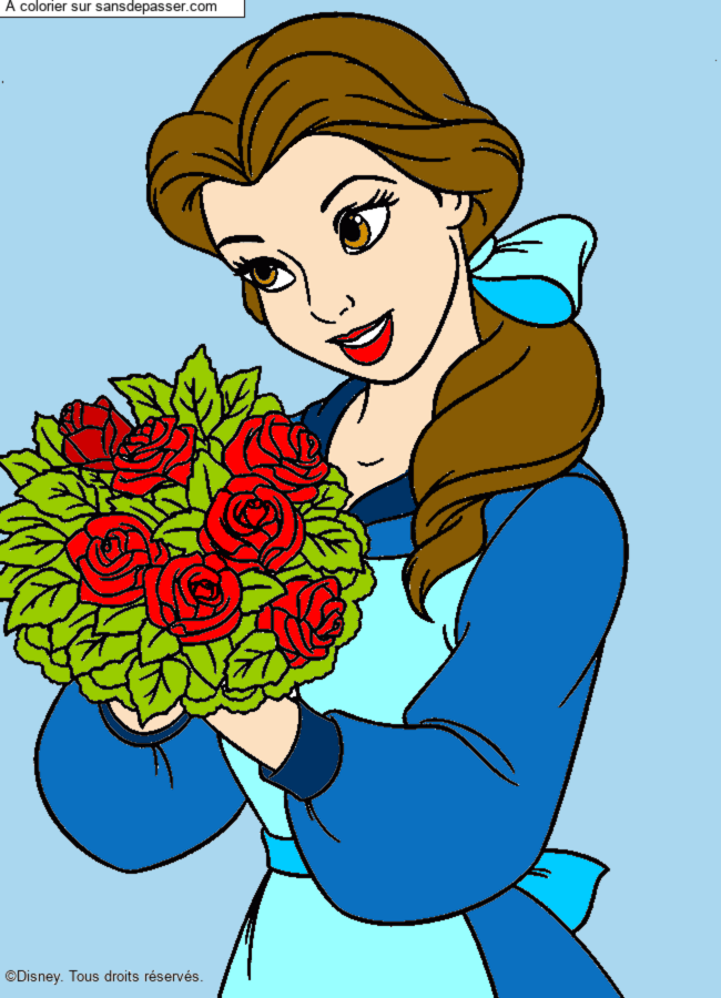 Belle et son bouquet de roses par un invit&eacute;