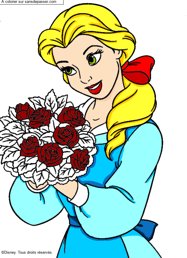 Belle et son bouquet de roses par un invit&eacute;