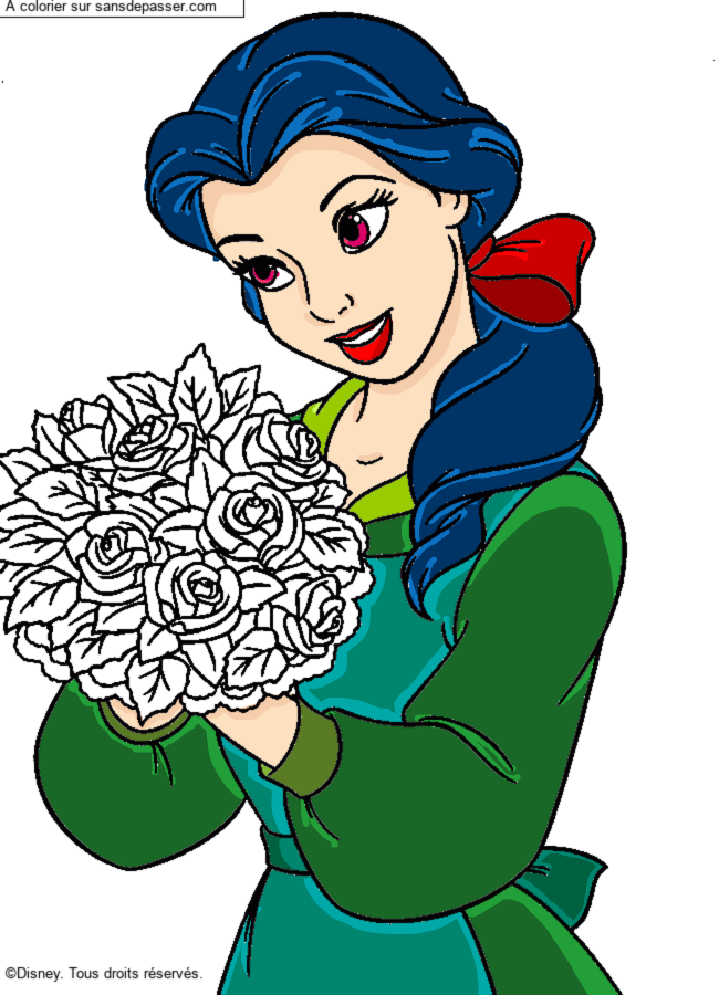 Belle et son bouquet de roses par un invit&eacute;